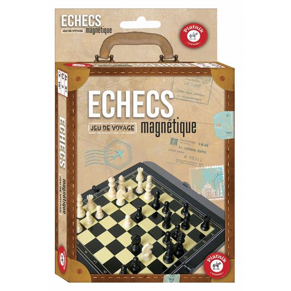 Ensemble Jeu d'Echecs Voyage pliant plastique magnétique 14cm