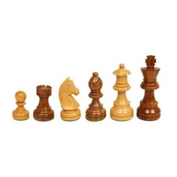 Pièces d'échecs N°3 Buis et Acacia Plombées feutrées
