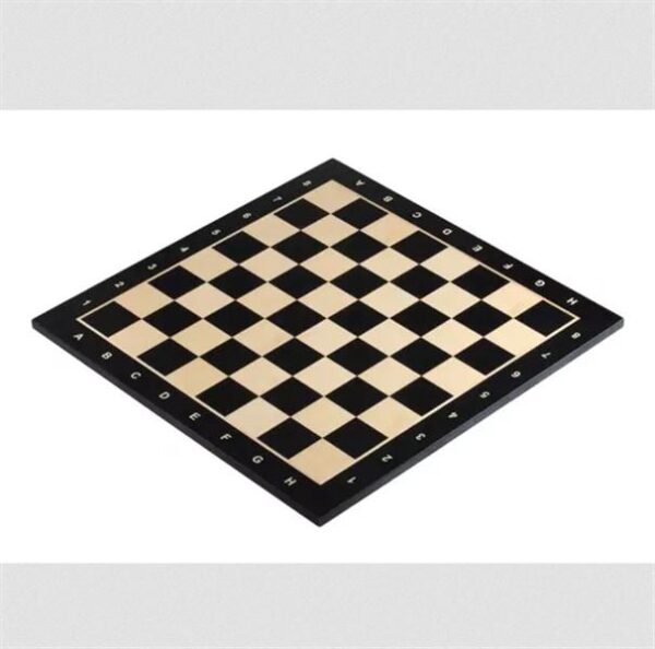 Plateau Jeu Echecs Marqueterie Erable Ebène Lettré Chiffré case 40mm