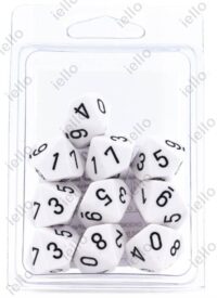 Dés pour jdr - set 10d10 Blanc et Noir