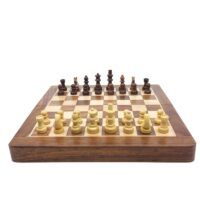 Jeu d'Echecs Bois pliant magnétique 25cm