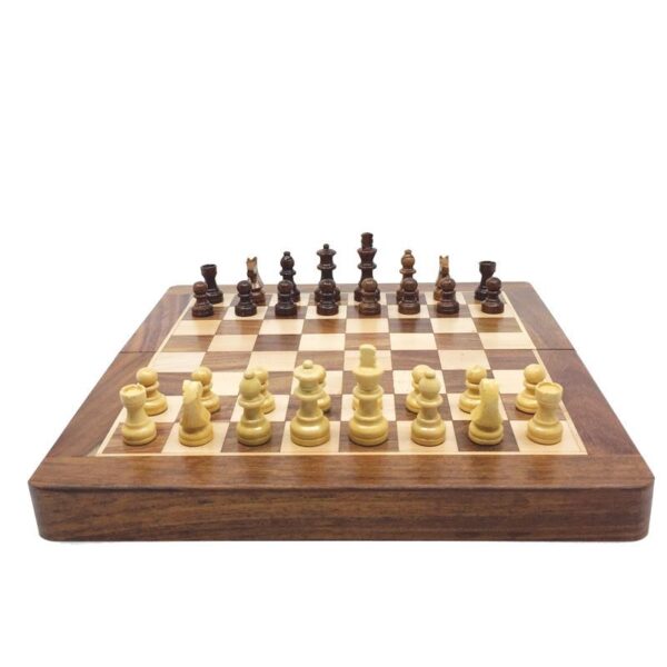 Jeu d'Echecs Bois pliant magnétique 25cm