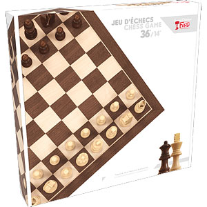 Ensemble Jeu d'Echecs Bois 36 cm