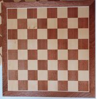 Plateau Jeu Echecs en bois massif Tilleul-Sipo case 50mm