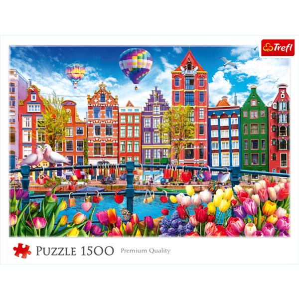 Puzzle 1500 pièces Colourful Amsterdam (*)