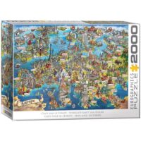 Puzzle 2000 pièces Carte folle de l'Europe