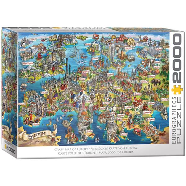 Puzzle 2000 pièces Carte folle de l'Europe