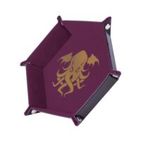 Piste de Dés - Cthulhu Doré/Violet - Cuir et Velours -