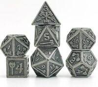 Dés pour jdr - Mini lot de 7 dés en métal (16mm) - Hammer Silver