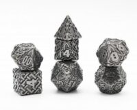 Dés pour jdr - Mini lot de 7 dés en métal (16mm) - Interlace Nickel