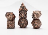 Dés pour jdr - Mini lot de 7 dés en métal (16mm) - Interlace Bronze