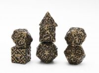 Dés pour jdr - Mini lot de 7 dés en métal (16mm) - Interlace Gold