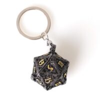 Dés pour jdr - Porte clé D20 - lot de 7 mini dés métal (5mm) + Chaine