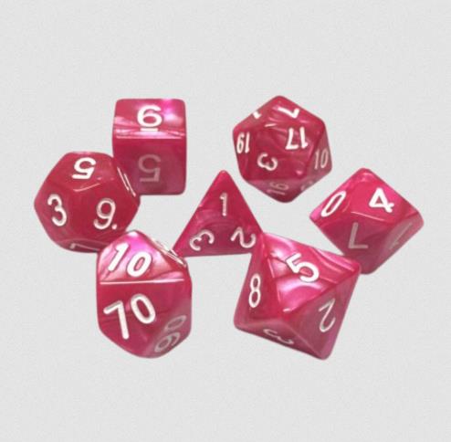 Dés pour jdr - Rose Rouge Nacré
