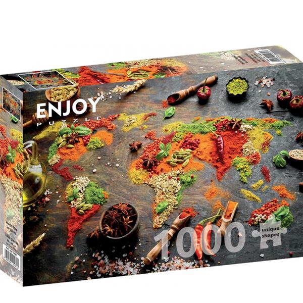 Puzzle 1000P - World Map in Spices