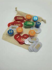 Bourse tissus 90 jetons pour jeux de cartes