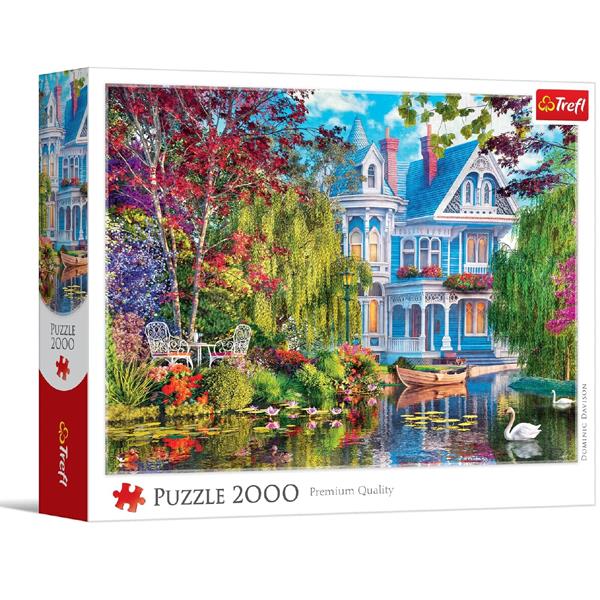 Puzzle 2000 pièces Maison au bord du lac