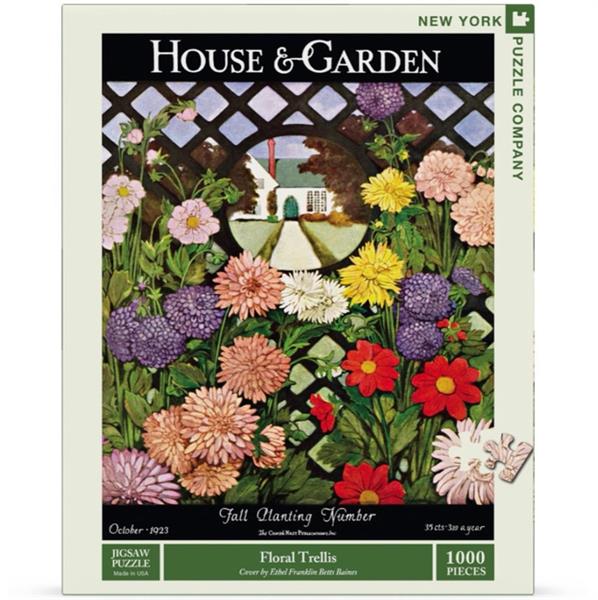 Puzzle 1000P - House & Garden - EFB Baines - Floral Trellis