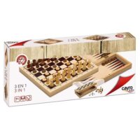 Coffret 3 En 1 : Échecs, Dames Et Backgammon Pliable