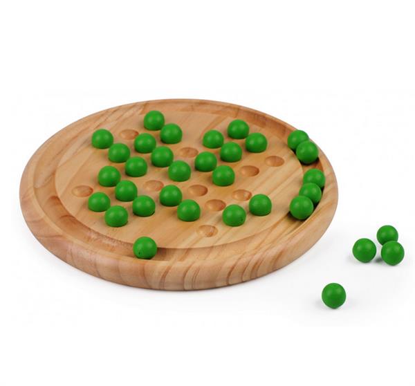 Solitaire billes bois verte 22cm