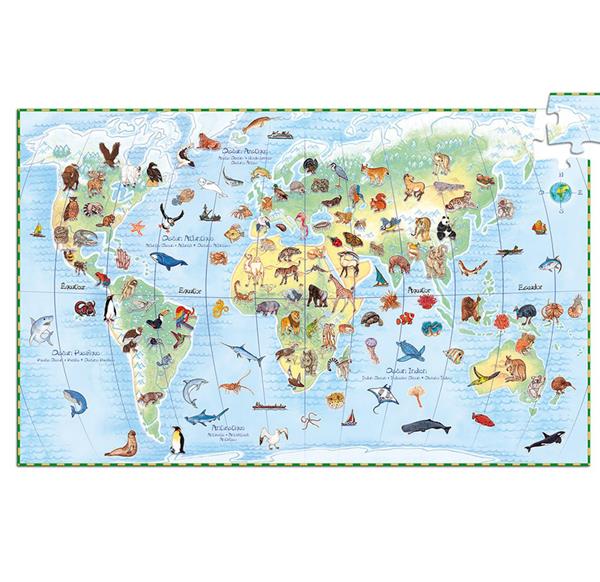 Puzzle 100P Animaux du Monde