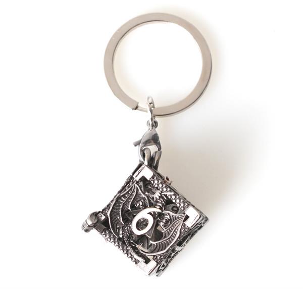 Dés pour jdr - Porte clé D6 - lot de 7 mini dés métal (5mm) + Chaine