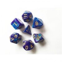 Dés pour jdr - Fusion Bleu et violet sombre