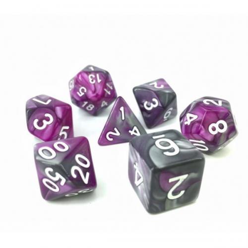 Dés pour jdr - Fusion Violet et Argent