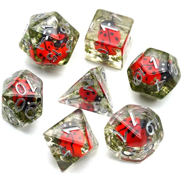 Dés pour jdr - Résine Coccinelle