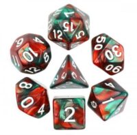 Dés pour jdr - Fusion Vert et rouge