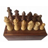 Pièces d'échecs N°4 Bois, Plombées Feutrées (boite bois)