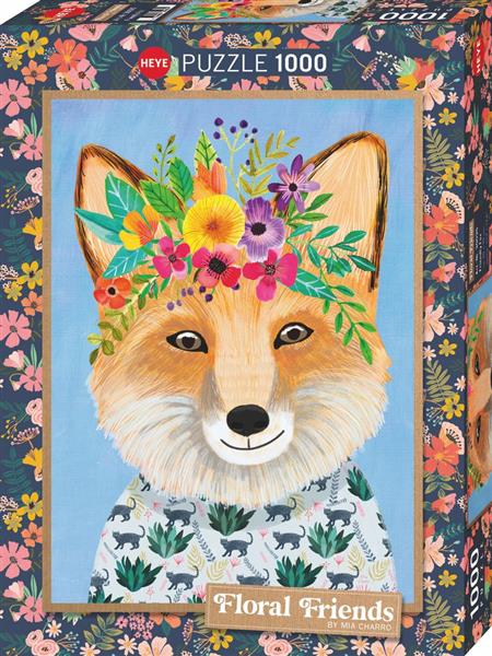 Puzzle 1000 pièces Friendly Fox Floral