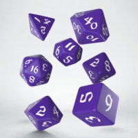 Dés pour jdr - set Runic Violet et Blanc